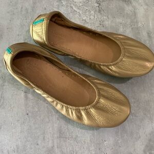 Tieks Gold Champagne Flats size 9
